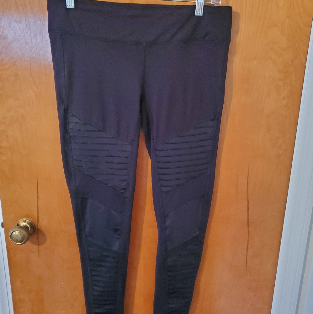 NWOT Sz L Black Moto Leggings